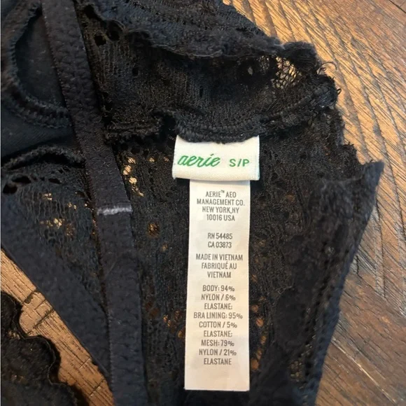 Aerie Black Lace Strappy Bralette S - Picture 4 of 4